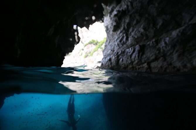 Capri Boat tour from Positano with Light Lunch, Drinks & Swim - Villa Malaparte, Sea Stacks, Punta Carena Lighthouse, and the Natural Arch