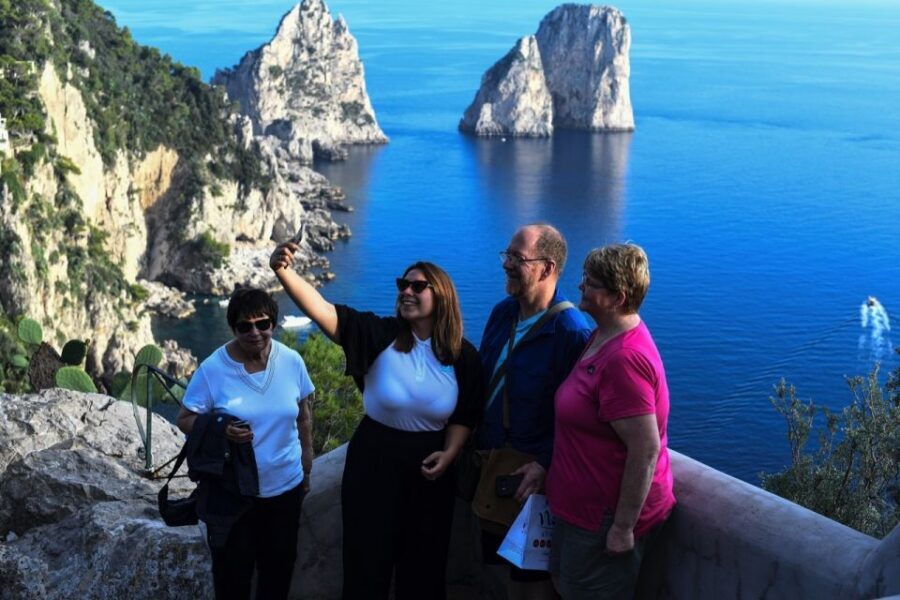 Capri: Guided Capri and Anacapri Experience - Coastal Boat Stops: Faraglioni, Grotta Verde, and Punta Carena