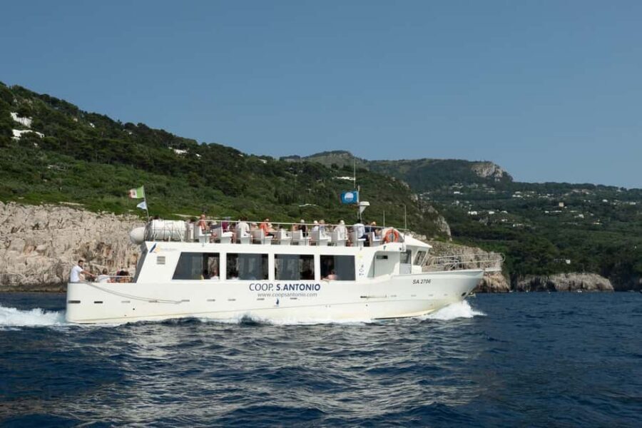 From Sorrento/Nerano: Capri Island Cruise with Guide Onboard - From Sorrento to Marina del Cantone: Pickup and the Bus-Ferry Rhythm