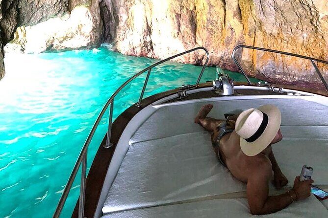 Half Day Private Boat Tour of Capri - Villa Malaparte, the Natural Arch, and grottos with limestone and stalactites