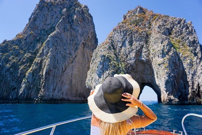 Small Group Boat Tour Capri & Blue Grotto with Swimming Stops - Sorrento Coast stops: roman ruins and a waterfall you can actually see