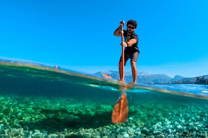 Small group paddle boarding tour to Bagni Regina Giovanna - SUP from Sorrento to Punta del Capo: views you can actually work for